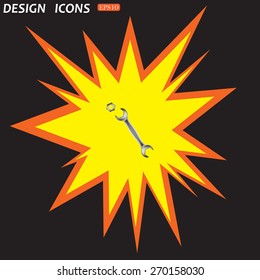 realistic wrench. icon. vector design