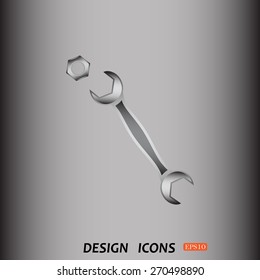 realistic wrench. icon. vector design