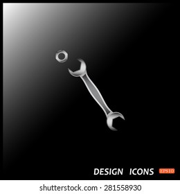 realistic wrench. icon. vector design