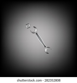 realistic wrench. icon. vector design