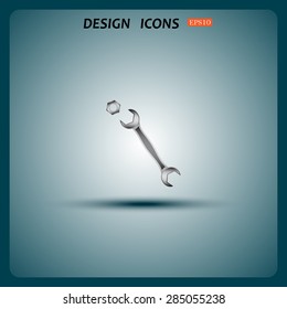 realistic wrench. icon. vector design