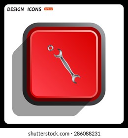 realistic wrench. icon. vector design