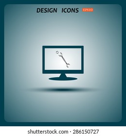 realistic wrench. icon. vector design