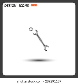 realistic wrench. icon. vector design
