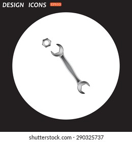 realistic wrench. icon. vector design