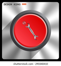 realistic wrench. icon. vector design
