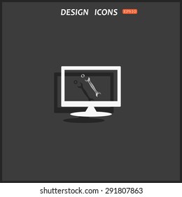 realistic wrench. icon. vector design