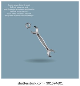 realistic wrench. icon. vector design