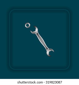 realistic wrench. icon. vector design