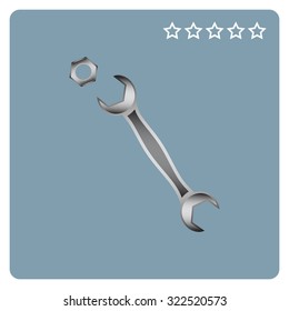 realistic wrench. icon. vector design