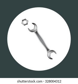 realistic wrench. icon. vector design