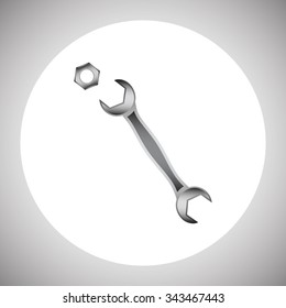 realistic wrench. icon. vector design