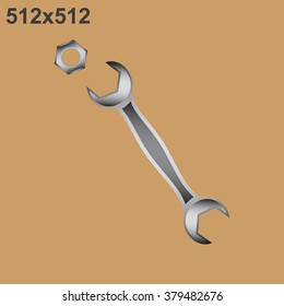realistic wrench. icon. vector design
