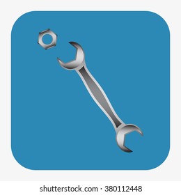 realistic wrench. icon. vector design