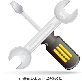 realistic wrench vector or spanner vector, tools vector, restoration icon, repairing icon, reconstruction icon
