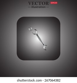  realistic wrench, web icon. vector design