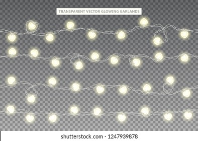 Realistic Xmas candy cane isolated on transparent backdrop. Vector illustration with gold and red sweet for greeting card on Christmas and New Year.