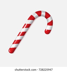 Realistic Xmas candy cane isolated