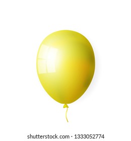 Realistic yellow balloon