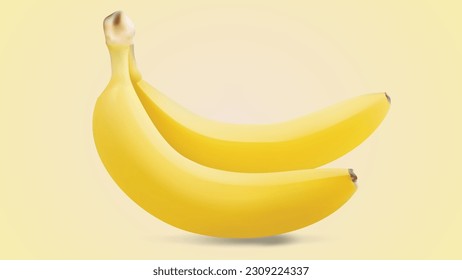 realistisch-gelbe Banane, Vektor 3D