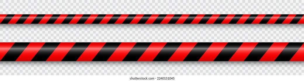 Realistic yellow barricade tape. Police warning line. Danger or hazard stripe. Under construction sign. Vector illustration.