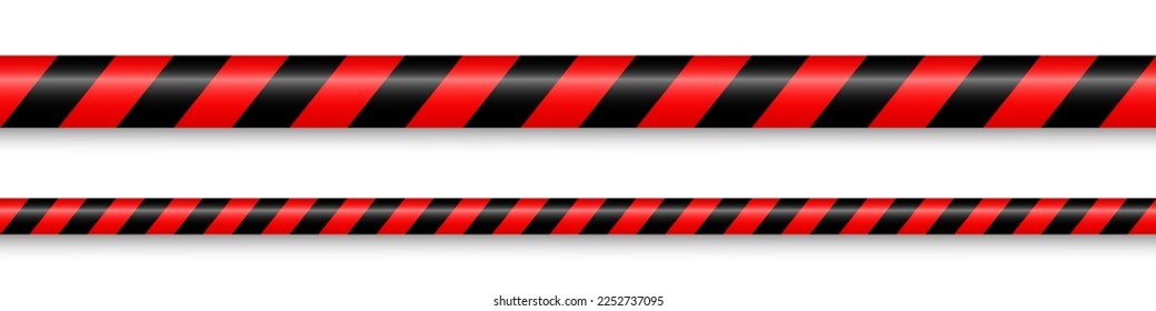 Realistic yellow barricade tape. Police warning line. Danger or hazard stripe. Under construction sign. Vector illustration.