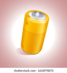 realistic yellow battery vector design, Illustration of yellow battery.