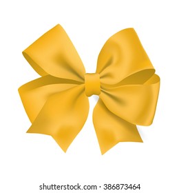 Realistic yellow gift ribbon