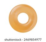 Realistic yellow Inflatable circle on isolated background. Swim ring, water donut, floatie, rubber ring on white background.