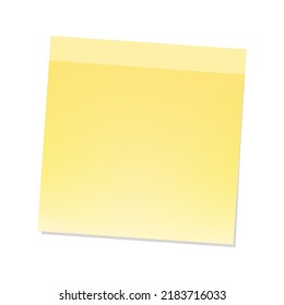 Realistic yellow note sticker isolated on white background. Vector illustration.