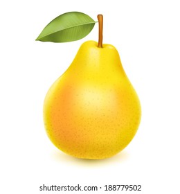 Realistic yellow pear.