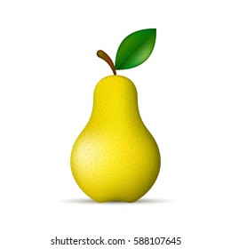 Realistic yellow pear vector isolated illustration.