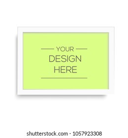 Realistic yellow photo frame. Vector