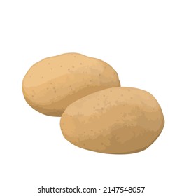 Realistic yellow potatoes mockup for web design isolated on white background, vector illustration