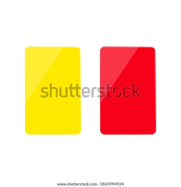 Realistic Yellow Red Football Card Referee Stock Vector (Royalty Free ...