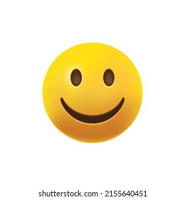 Realistic yellow smile face icon