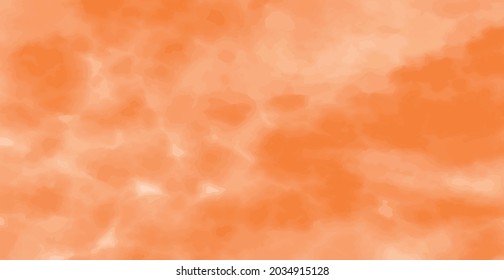 Realistic yellow-orange painted watercolor abstract background - Vector illustration