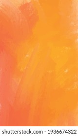Realistic yellow-orange watercolor panoramic texture on a white background - Vector illustration