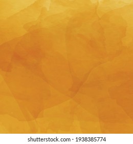 Realistic yellow-orange watercolor panoramic texture on a white background - Vector illustration