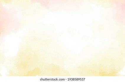 Realistic yellow-orange watercolor panoramic texture on a white background - Vector illustration