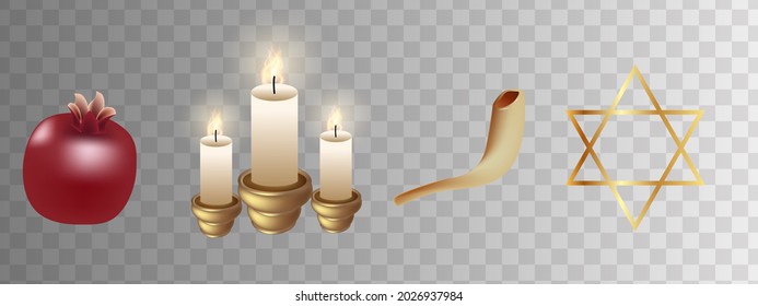 Realistic Yom Kippur banner. Yom Kippur symbols. vector illustration