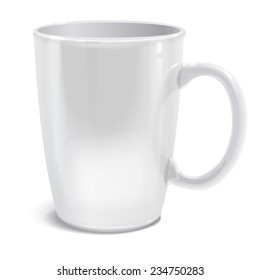 Realistically drawn vector mug for you printed pattern and logo. You can apply any of your design. 