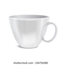 Realistically drawn vector mug for your printed pattern and logo. You can apply any of your design. 