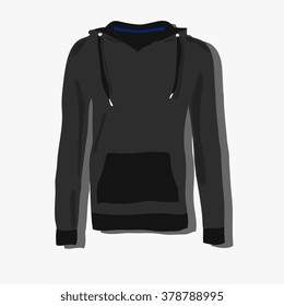 realistically painted hoody, beautiful hoody in flat style