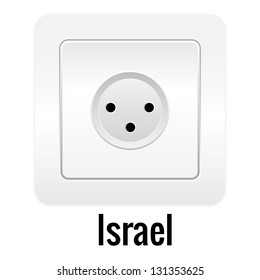 Realistick socket illustration isolated on white. Israel type.