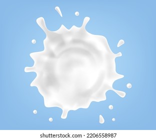 Realistik splashes of milk. Vector illustration. Eps 10.