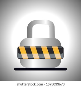 realistyc padlock icon vector, padlock isolated on gradient background.
