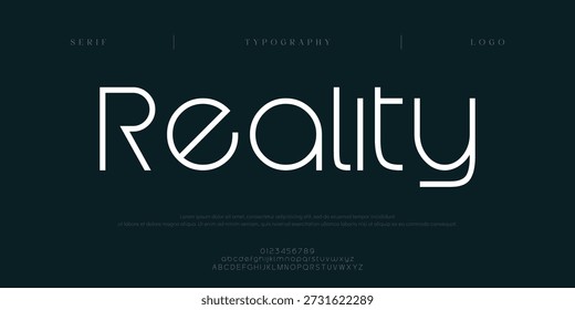 Realität, kreative digitale abstrakte moderne urbane Alphabet Schriftarten. Typografie Sport, einfach, Technologie, Mode, digital, Zukunft kreative Logo-Schriftart. Vektorgrafik

