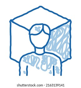 reality designer sketch icon vector. Hand drawn blue doodle line art reality designer sign. isolated symbol illustration