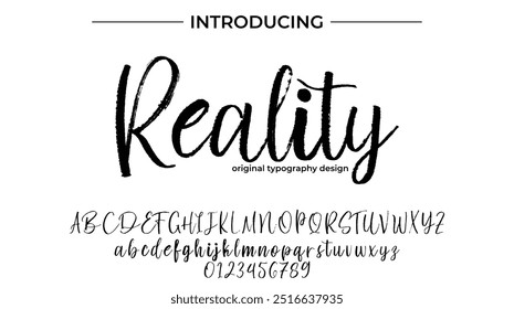 Reality Font Stylish brush painted an uppercase vector letters, alphabet, typeface